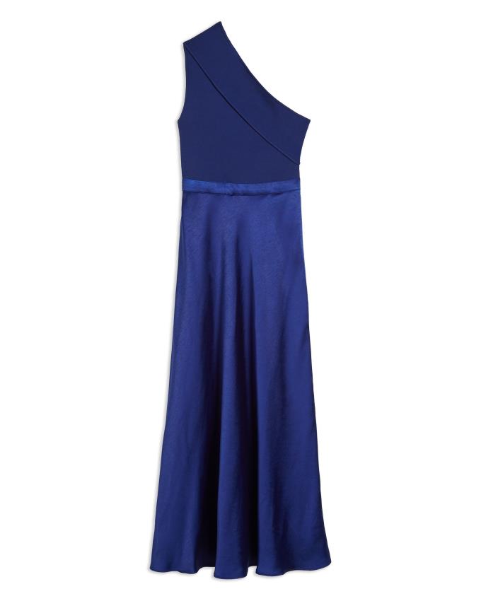 Peignoir Ted Baker Asymmetric Knit Bodice With Satin Bleu Foncé Femme | ECJ-73396680